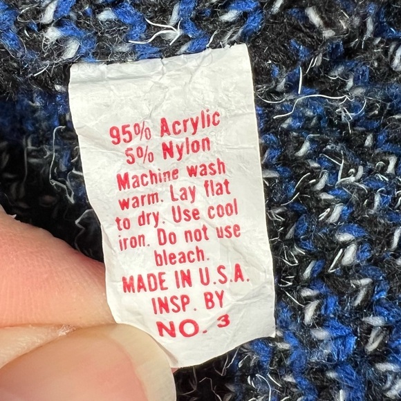 Vintage Sweater Men's 80/90s Crew Neck Made in USA Geometric Patterned Medium - Picture 10 of 10